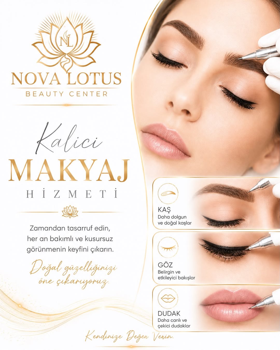 Kalıcı makyaj: kaş, göz ve dudak uygulaması - Nova Lotus Beauty Center